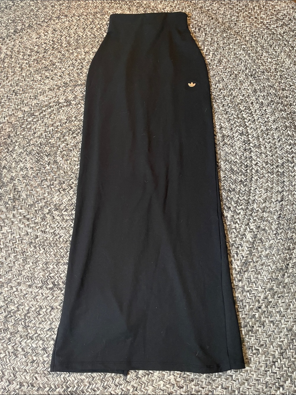 adidas Black High-Rise Maxi Pencil Skirt